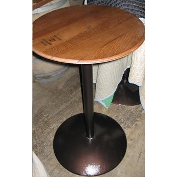 Barrel Head Bistro Tasting Table with Pedestal Base