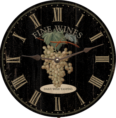 Personalized Fine Wines Wall Clock, Black