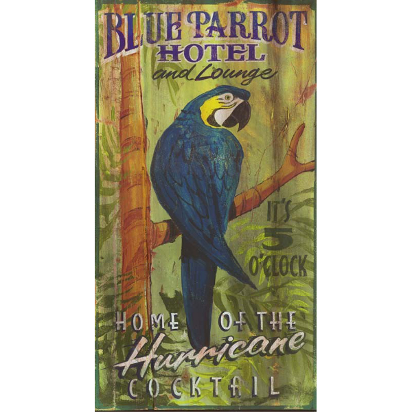 Personalized Blue Parrot Lounge Sign