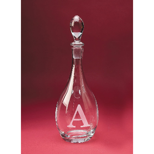 Monogrammed Bordeaux Crystal Wine Decanter