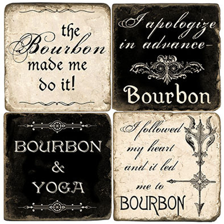 Bourbon Italian Marble Coasters (set of 4)