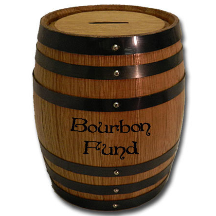 Bourbon Fund Mini Oak Barrel Bank