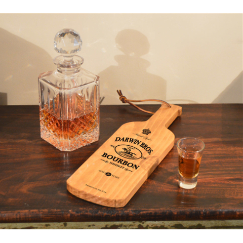 Personalized Bourbon Whiskey Bottle Shaped Server