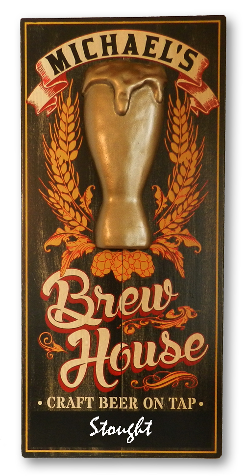BrewHouse Wooden Sign with Chalkboard