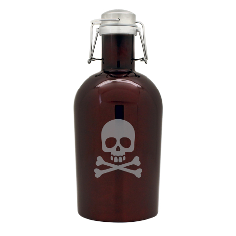 Brown Skull Beer Growler