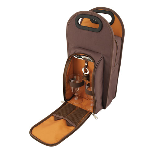 Brown Metropolitan 2-Bottle Tote