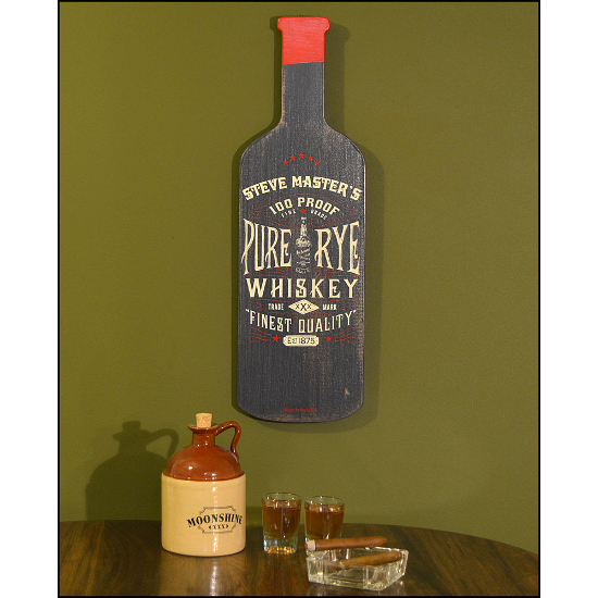 Personalized Rye Whiskey Bottle Sign