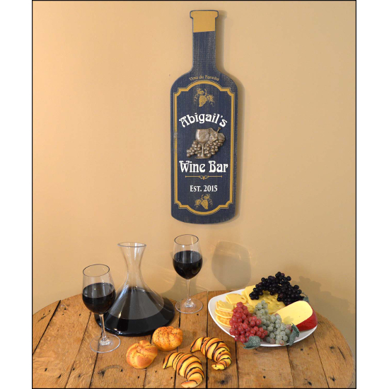 Personalized Wine Bar Bottle Sign