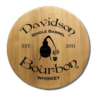 Single Barrel Bourbon Barrel Head Sign