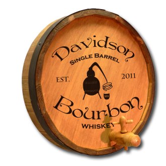 Single Barrel Bourbon Personalized Quarter Barrel Sign