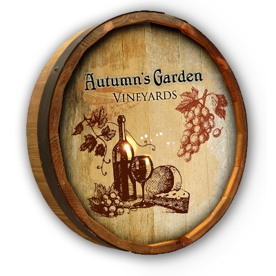 Personalized Oak Vineyard Quarter Barrel Sign