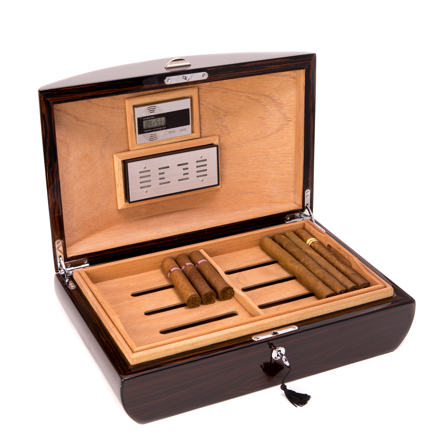 100 Cigar Ebony Humidor with Tray