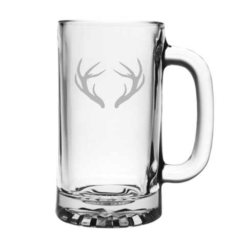 Caribou Antlers Glass Beer Mugs (set of 4)