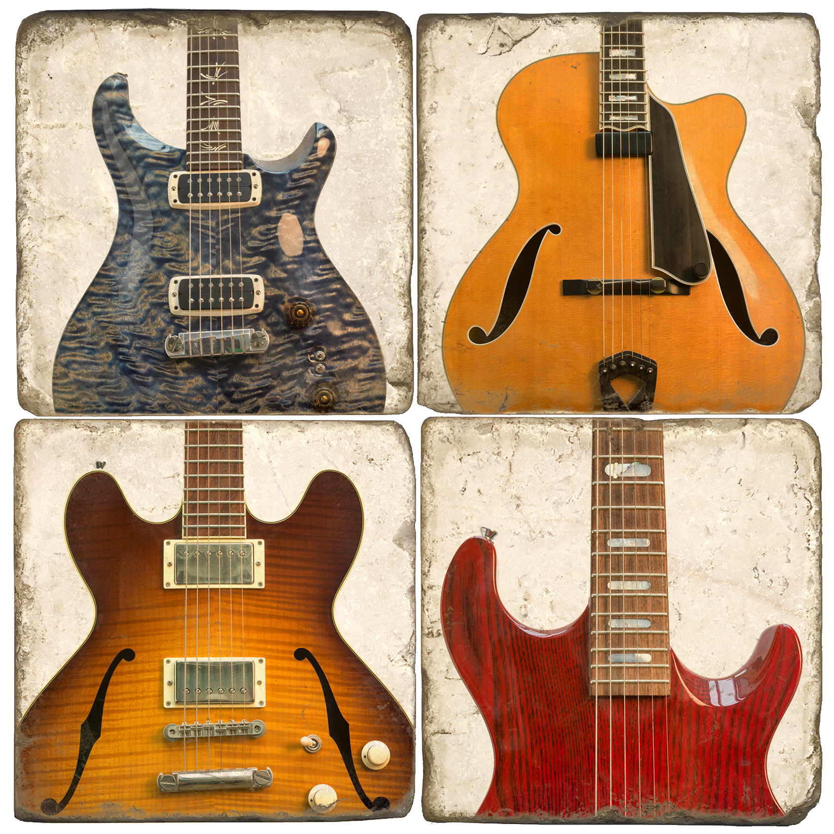 Guitars Italian Marble Coasters