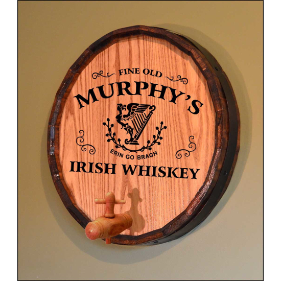 Personalized Celtic Harp Quarter Barrel Sign