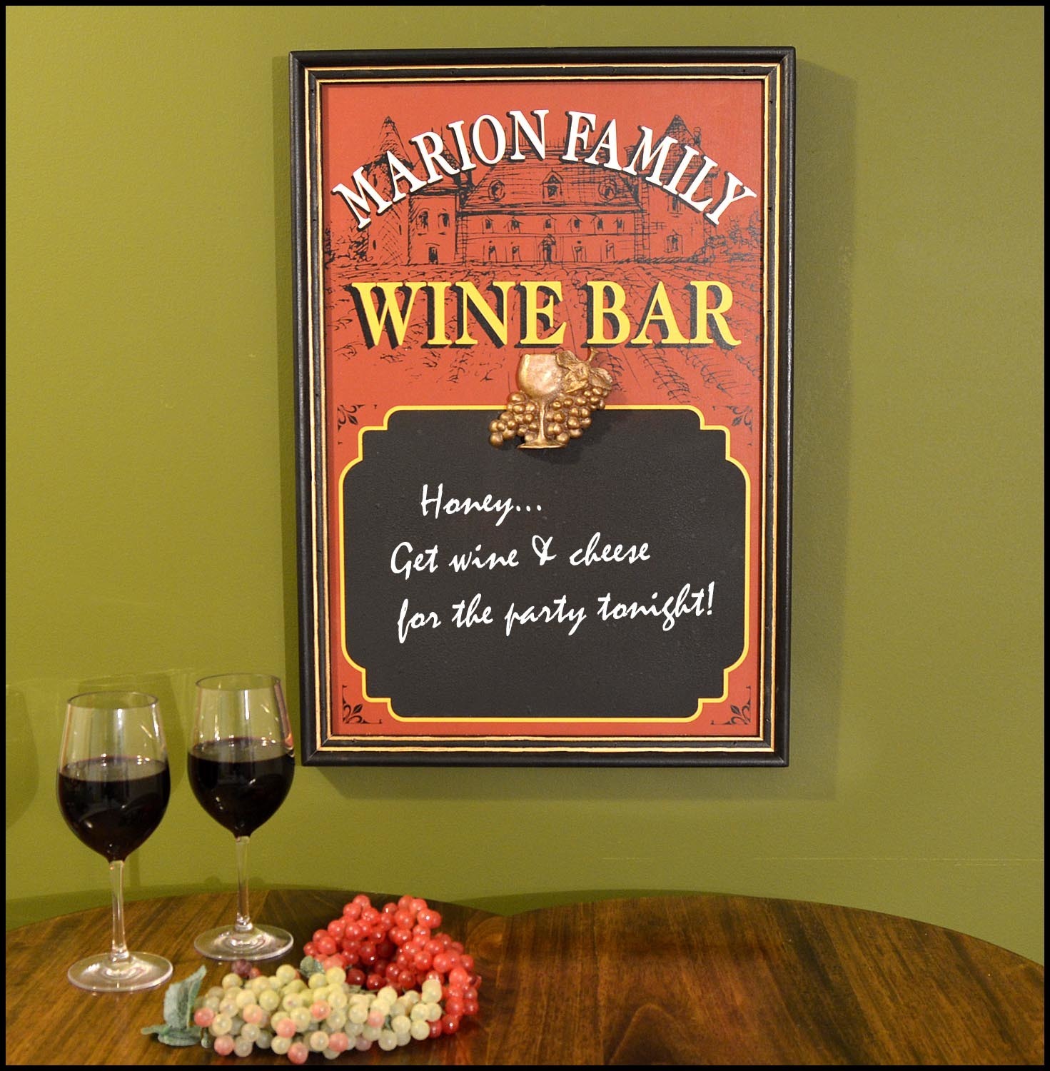 Personalized Wine Bar Sign with Chalkboard