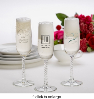 Printed Champagne Flute Wedding Favors