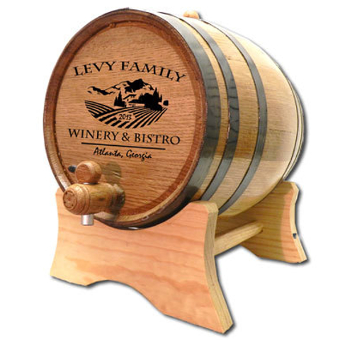 Personalized Chateau Winery Oak Barrel