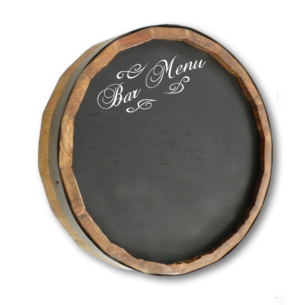 Bar Menu Chalkboard Quarter Barrel Sign