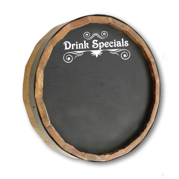 Drink Special Chalkboard Quarter Barrel Sign
