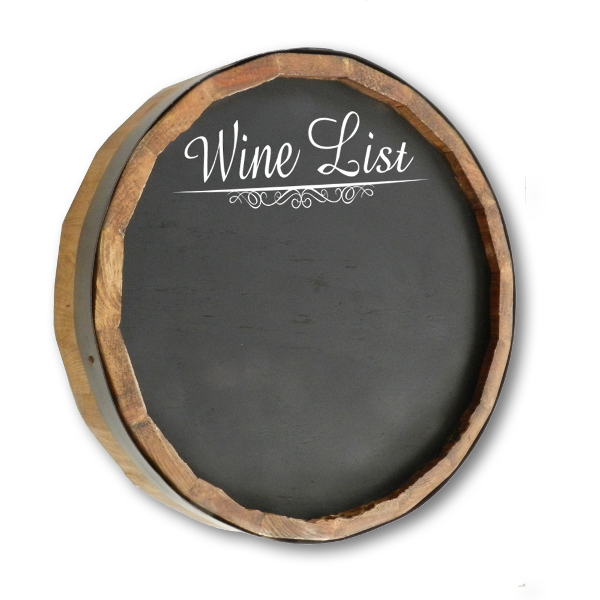 Wine List Chalkboard Quarter Barrel Sign