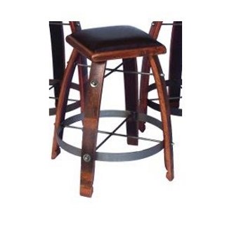 Wine Stave Stool with Leather Top 30 Inch Chocolate
