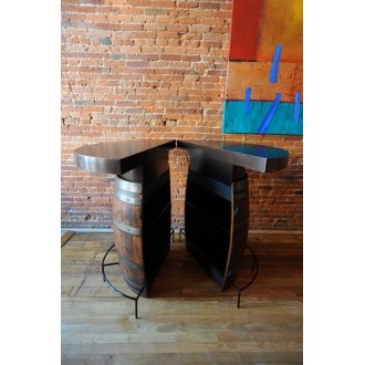 Clam Shell Barrel Bistro Table with Metal Top