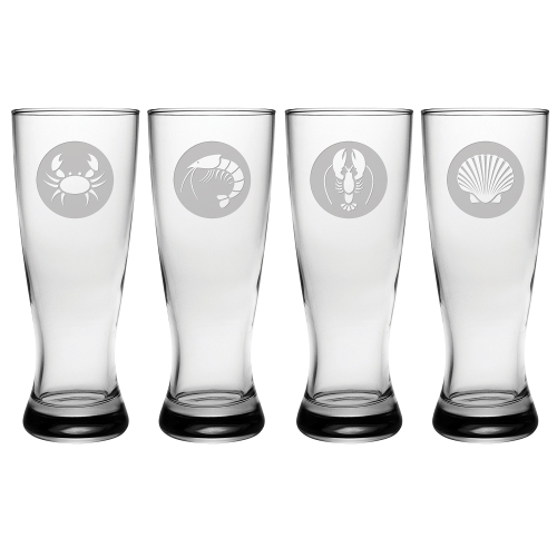 Clambake Circles Grand Pilsner Glasses (set of 4)