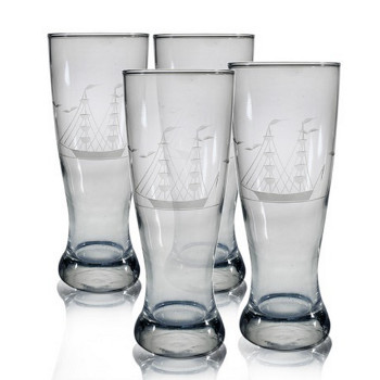 Clipper Ship Grand Pilsner Glasses (set of 4)
