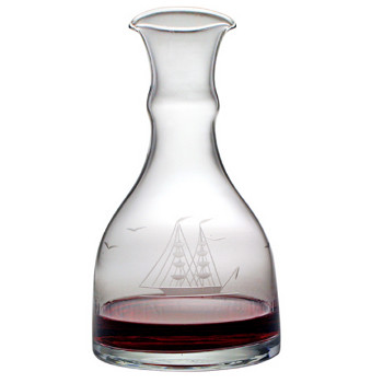 Clipper Ship Double Spouted Wine Carafe