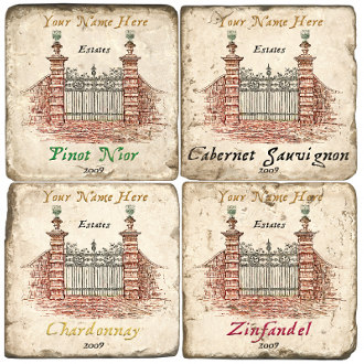 Wine Gate Personalized Marble Coasters (set of 4)