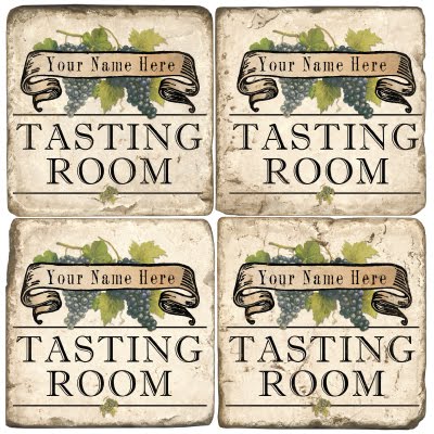 Tasting Room Personalized Marble Coasters (set of 4)