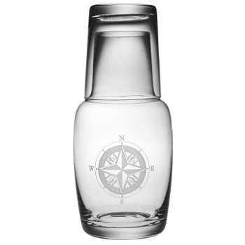 Compass Bedside Carafe and Glass 2-Piece Set
