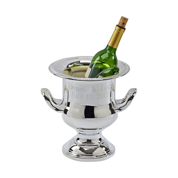 Personalized Silver Plated Gadroon Wine Cooler