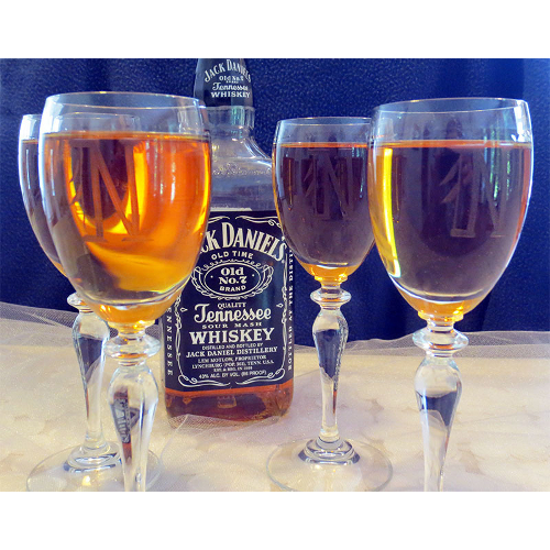 Monogrammed Crystal Cordial Shot Glasses (set of 4)