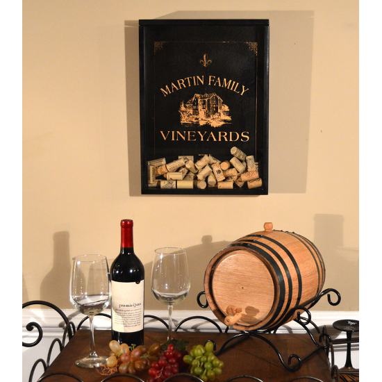 Personalized Vineyard Cork Catcher Wall Display