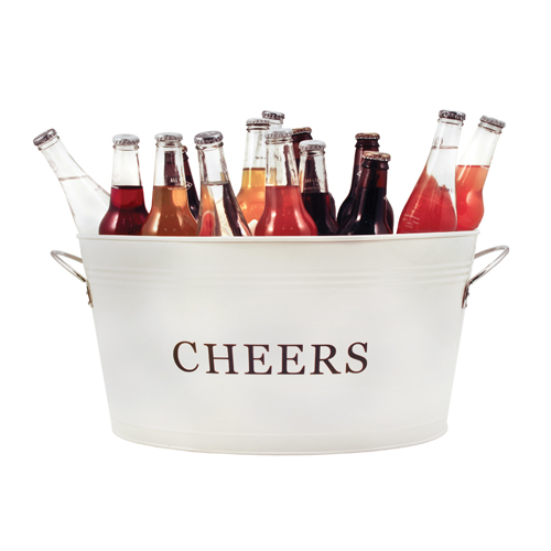 Galvanized Cheers Beverage Party Tub