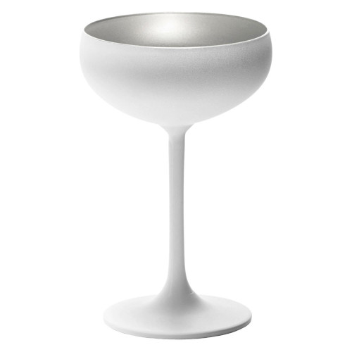 Blanc Champagne Coupe Silver Interior Set of 6
