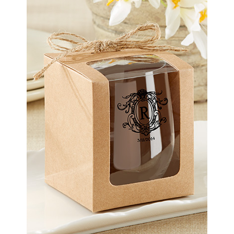 Personalized Wedding Favor Stemless Wine Tumblers (set of 36)