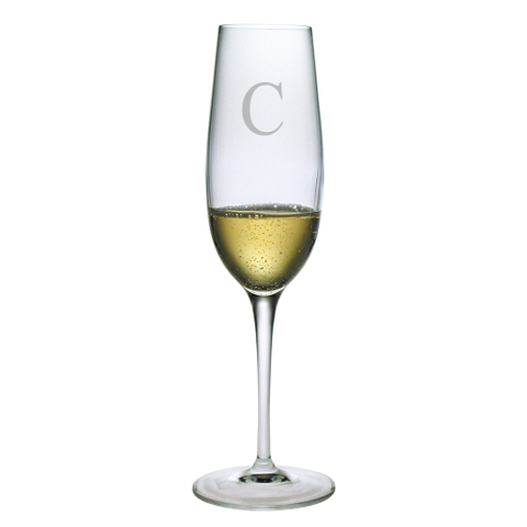Customized Single Letter Champagne Flutes (set of 4)