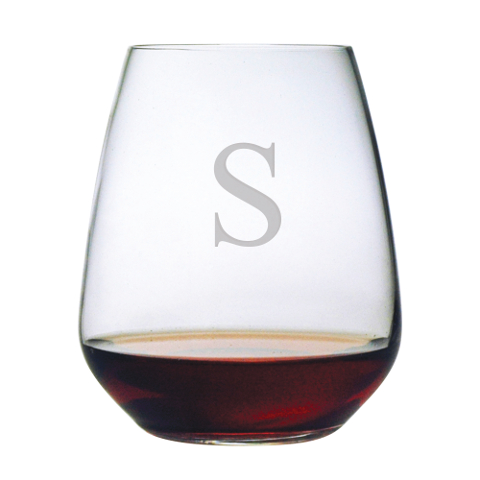 Customized Single Letter Stemless Wine Glasses (set of 4)