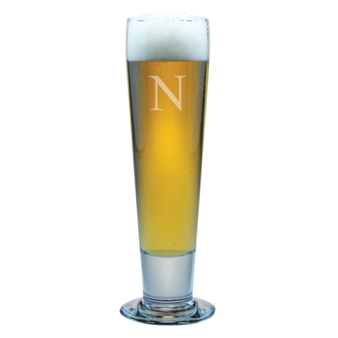 Customized Single Letter Tall Pilsner Glasses (set of 4)
