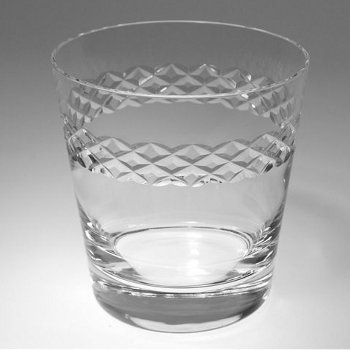 Double Old Fashion Glasses with Diamond Band (set of 4)