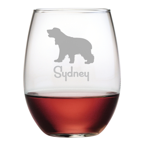 Personalized Pet Breed Stemless Wine Glasses (set of 4)