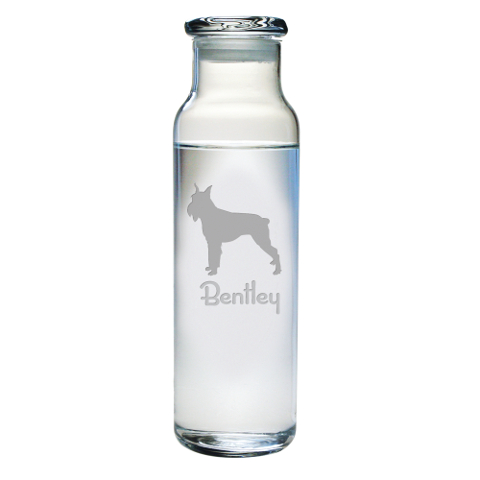 Personalized Pet Breed Glass Water Bottle