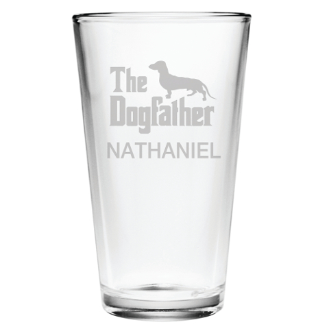 The Dogfather Personalized Pint Glasses (set of 4)