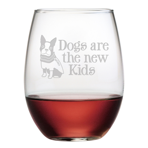 Dogs Are The New Kids Stemless Wine Glasses (set of 4)