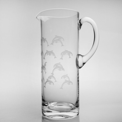 School of Dolphins Glass Pitcher