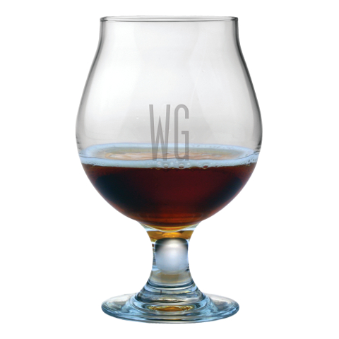 Double Letter Personalized Belgian Beer Glasses (set of 4)