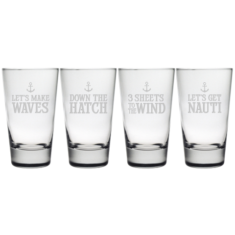 Down The Hatch Highball Glasses (set of 4)